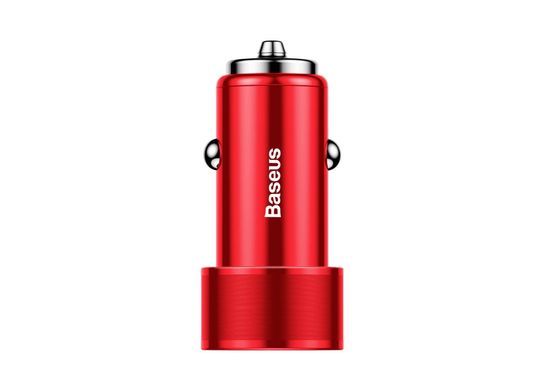 Зар.пр. авто Baseus USB Car Charger Small Screw USB 3.0+USB-C 36W Red (CAXLD-A09)
