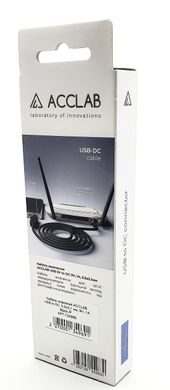 Кабель питания для Wi-Fi роутеров ACCLAB USB to DC, 5,5х2,1 мм, 9V, 1A Black