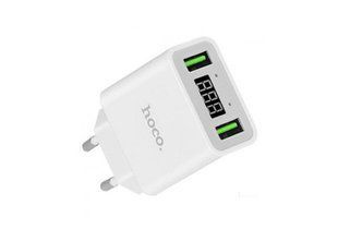 Зар.пр. 220V Hoco C25A 2,2А LCD Cool White