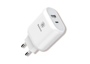 Зар.пр. 220V Baseus Bojure Series Type-C PD+U QC 3.0 EU 32W White (CCALL-BG02)
